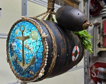 Beachcomber's RUM barrel tiki bar lamp