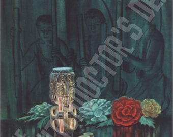 August Holland Licensed Mid Century art print "Drums of the Night" 30X24