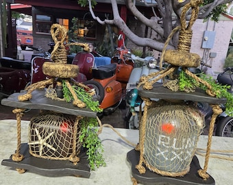 Lámpara de barril de ron para huracán de Beachcomber