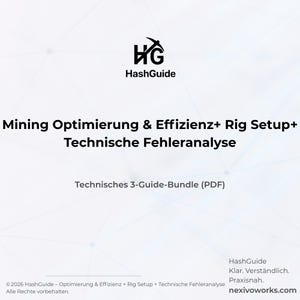 Mining Optimierung & Effizienz + Rig Setup + Technische Fehleranalyse – Technisches 3‑Guide‑Bundle (PDF)