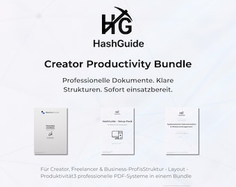 Creator Productivity Bundle | Trading Journal, Branding Template, Documentation | PDF systems