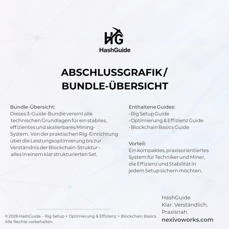 Rig Setup + Optimization & Efficiency + Blockchain Basics | 3-Guide Mining Bundle | Stability, Performance and Fundamentals | HashGuide PDF Set image 6