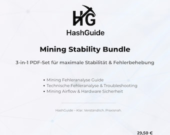 Mining Stability Bundle | 3 PDF Guides | Error Analysis, Troubleshooting, Airflow & Hardware Security | Mining Rig Stability