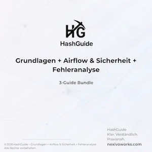 Grundläggande, luftflöde och säkerhet + felanalys – 3-guides miningpaket | Stabilitet, säkerhet och effektivitet | HashGuide PDF-set