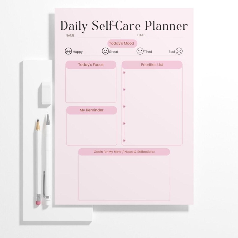 Editable Self Care Planner Set Printable | Wellness Planner Bundle ...