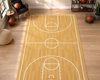 Basketball Court Rug, Sports Carpet, Kids Room Decor