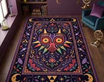 The Legend of Zelda: Majora's Mask Area Rug.Gaming Room Rug.Gamer Rug.Video Game Rug,Gamer Rug