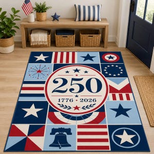 Teppich zum 250-jährigen Jubiläum der USA, Patchworkteppich für Eingangsbereich