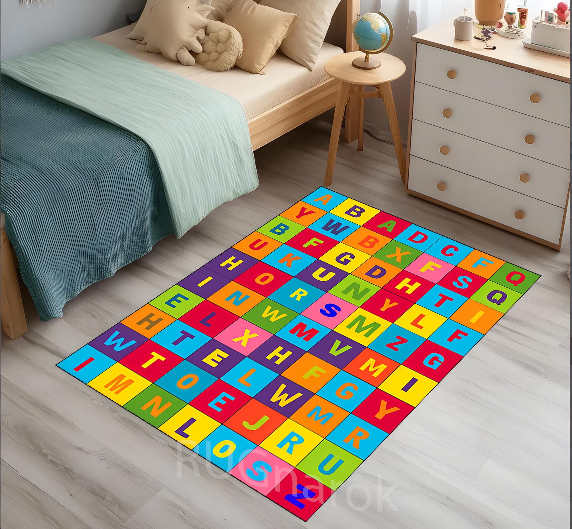 Learn the Alphabet Nursery Rug,vibrant Letters and Numbers Printed ...