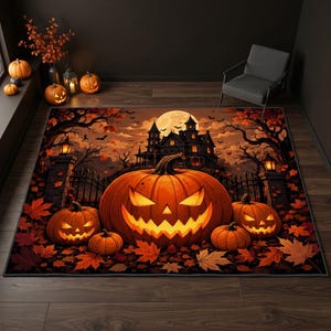 Jack O'Lantern-matta, höstpumpa-matta, spökhusdekor