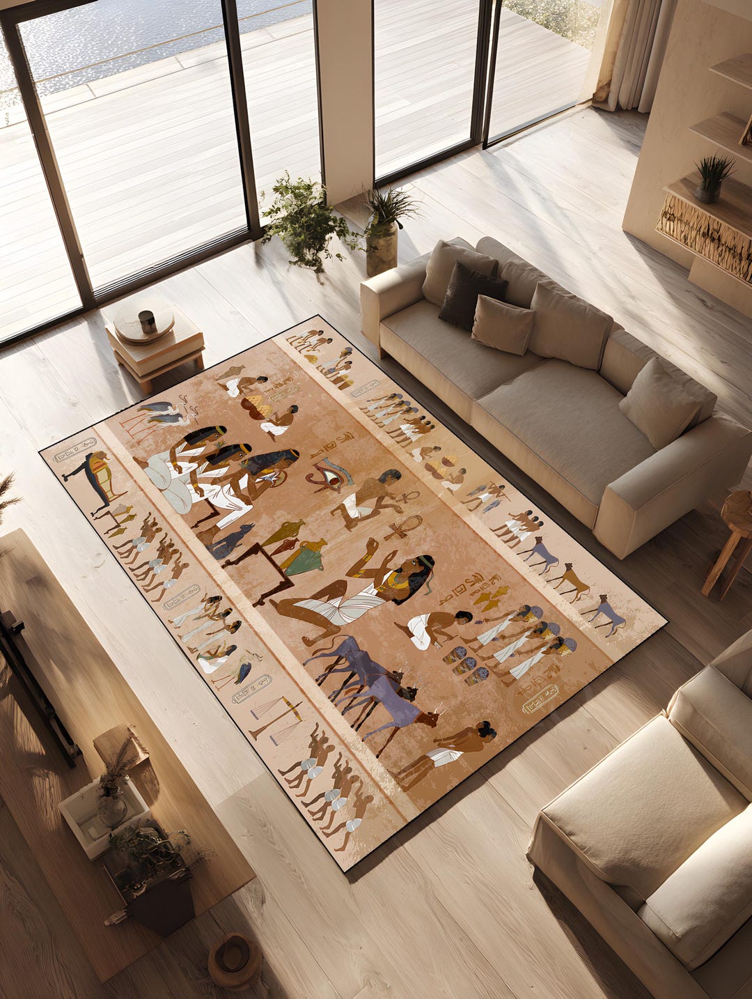 Ancient Egypt Rug, Egyptian Symbols,historical Art Rug, Ancient Rug ...