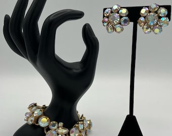 Mint Verified Juliana D E Aurora Borealis Bracelet & Earring Set #1330 (1950s)