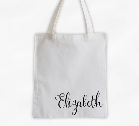 Personalized Cotton Canvas Tote Bag With First Name in Script | Etsy