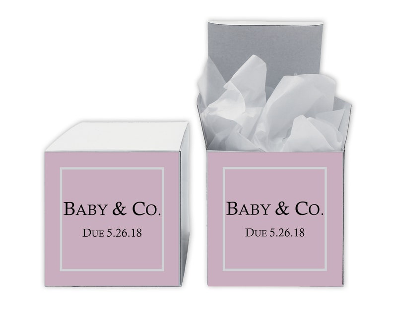 Baby Shower Favor Boxes in Pink Baby & Co. Set of 12 Etsy