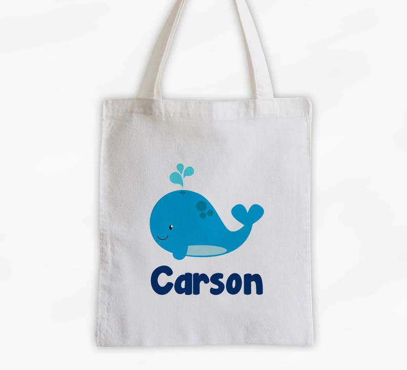 3045 Sea Animal Custom Travel Overnight Bag for Boys or Girls Personalized Whale Canvas Tote Bag Ocean Reusable Tote