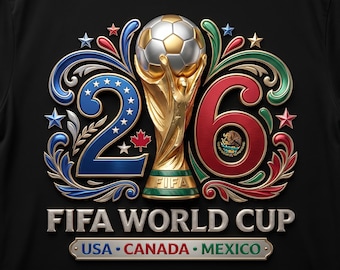 WM 2026 PNG - USA Kanada Mexiko Fußball Fan T-Shirt Grafik (Digitaler Download)
