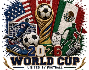 2026 WM PNG | USA Kanada Mexiko Trophy Yarn Art (Digitaler Download)