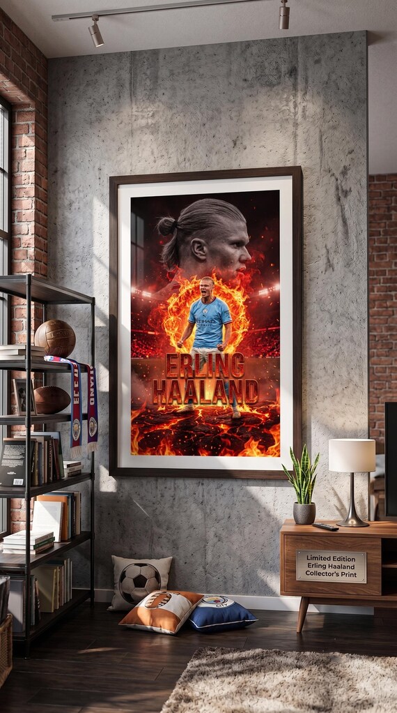 Football Legends Red Fire Poster Set (5) | Messi, Ronaldo, Neymar