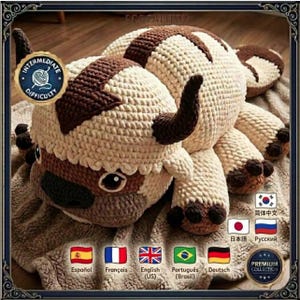 Giant Baby Sky Bison Crochet Pattern | Amigurumi Plushie | Flying Bison Stuffed Animal | Digital Download PDF | 30+ Languages