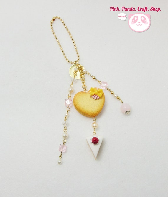 Items similar to Cute polymer clay cookie and cake keychain on Etsy