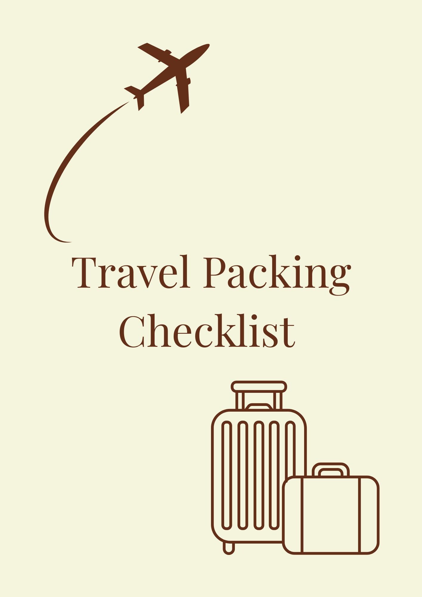 Travel Packing List Printable | Editable PDF Checklist | A4 & A5 ...