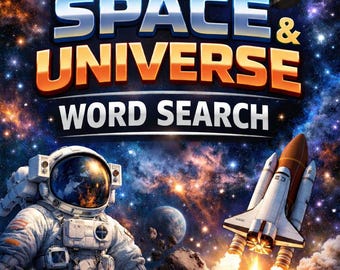 Space Word Search | 10 Universe Puzzles, Kids & Adults (Printable PDF Volume 1)