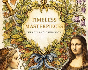 Classic Paintings Adult Coloring Book | Printable Art (PDF)