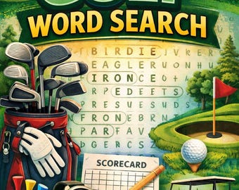 Golf Word Search Puzzle Book | 10 Printable Activity Pages (PDF Download)