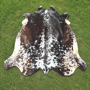 Natural Cowhide Area Rug – Authentic Leather Patchwork Hair-On Hide Carpet