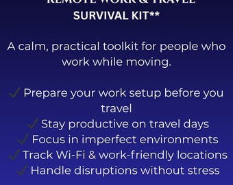 Remote Work & Travel Planner | Digital Nomad Survival Kit (PDF)