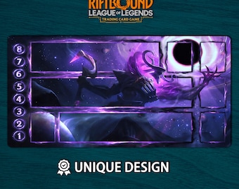 Riftbound-speelmat Thresh-editie • Aangepaste bordspelmat met zones • Digitale download of fysiek TCG-blok • League of Legends-fanart 60 x 35