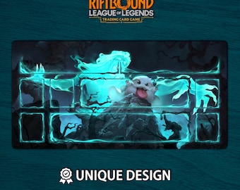 Riftbound-speelmat Poro-editie • Aangepaste bordspelmat met zones • Fysieke TCG-speelmat of digitale download • League of Legends 60 x 35
