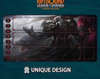 Riftbound-speelmat Darius-editie • Aangepaste bordspelmat met zones • Digitale download of fysiek TCG-blok • League of Legends-fanart 60 x 35