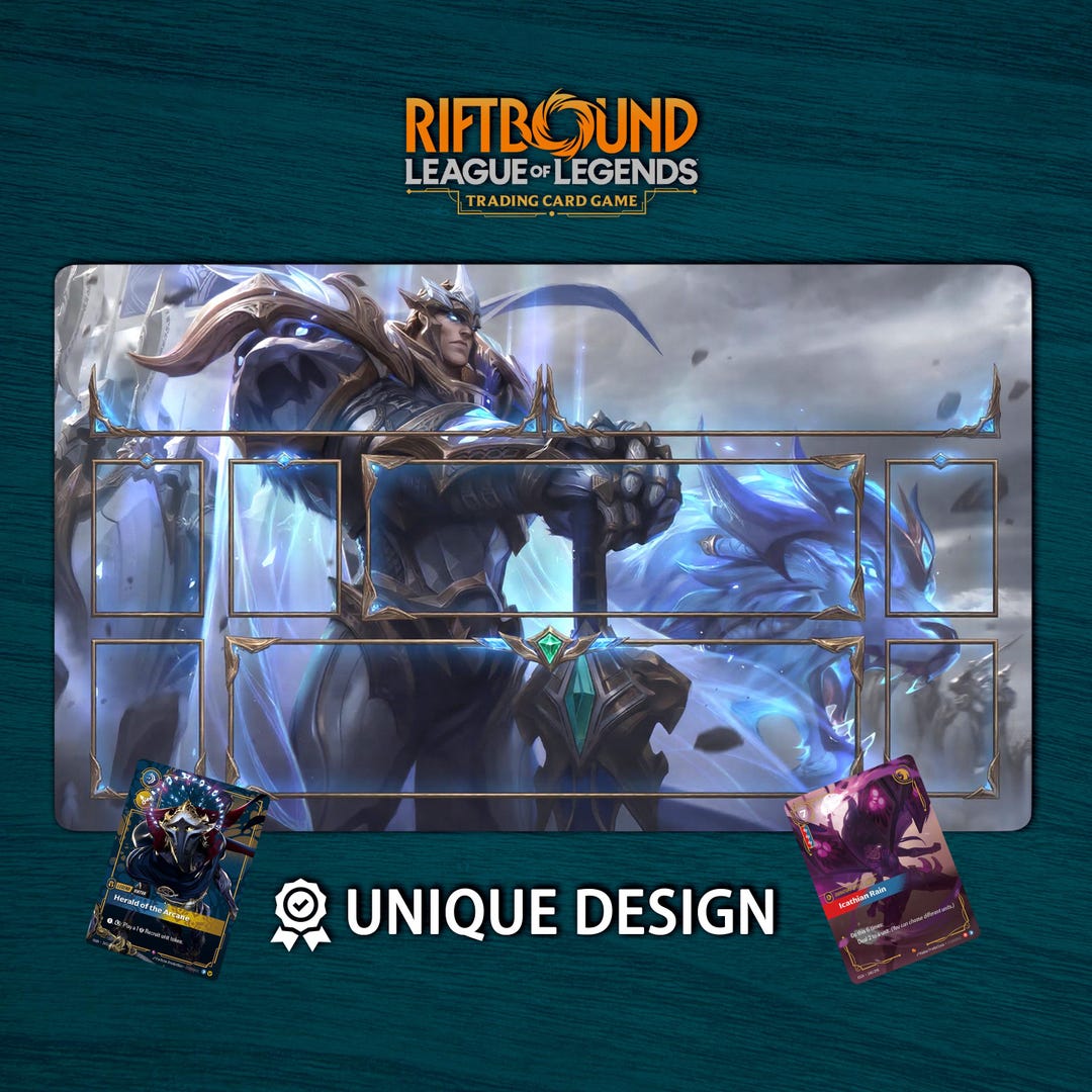 Riftbound Playmat Garen Edition • Custom Board Game Mat With Zones ...