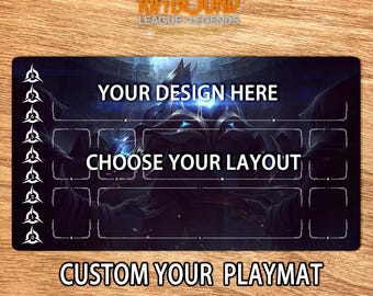 Aangepaste TCG-speelmat | Deskundig lay-outontwerp voor Riftbound League of Legends | Gevechtsgebied van 60 x 35 cm | Kaartspellen