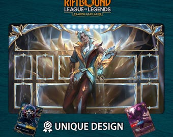 Riftbound-speelmat Ezreal Edition • Aangepaste bordspelmat met zones • Fysieke TCG-speelmat of digitale download • League of Legends 60 x 35