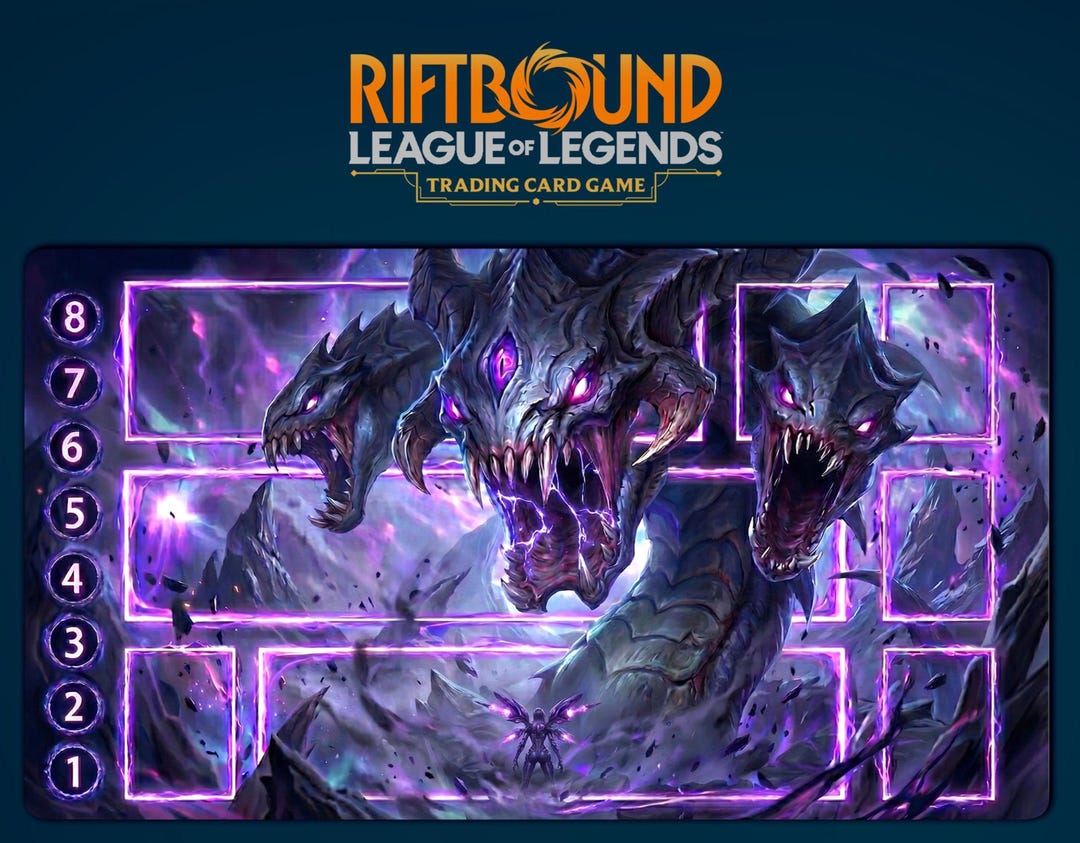 Nashor Riftbound Playmat Baron Nashor Kai'sa Riftbound - Playing Card Game 24 X 14 Po ...