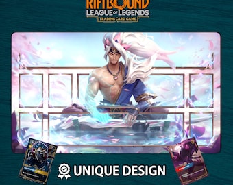 Riftbound-speelmat Yasuo-editie • Aangepaste bordspelmat met zones • Fysieke TCG-speelmat of digitale download • League of Legends 60 x 35
