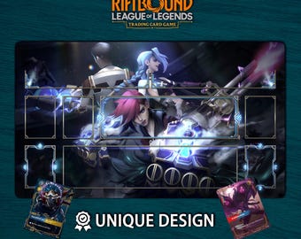 Riftbound-speelmat Arcane Jinx VI-editie •Aangepaste bordspelmat met zones•Fysieke TCG-speelmat of digitale download •League of Legends 60 x 35