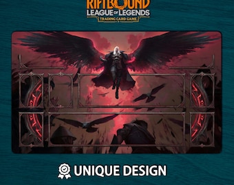 Riftbound speelmat Swain Edition • Aangepaste bordspelmat met zones • Fysiek TCG-blok of digitale download • League of Legends-fanart 60 x 35