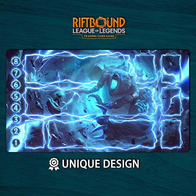 Riftbound Playmat Volibear Edition • Custom Board Game Mat With Zones ...
