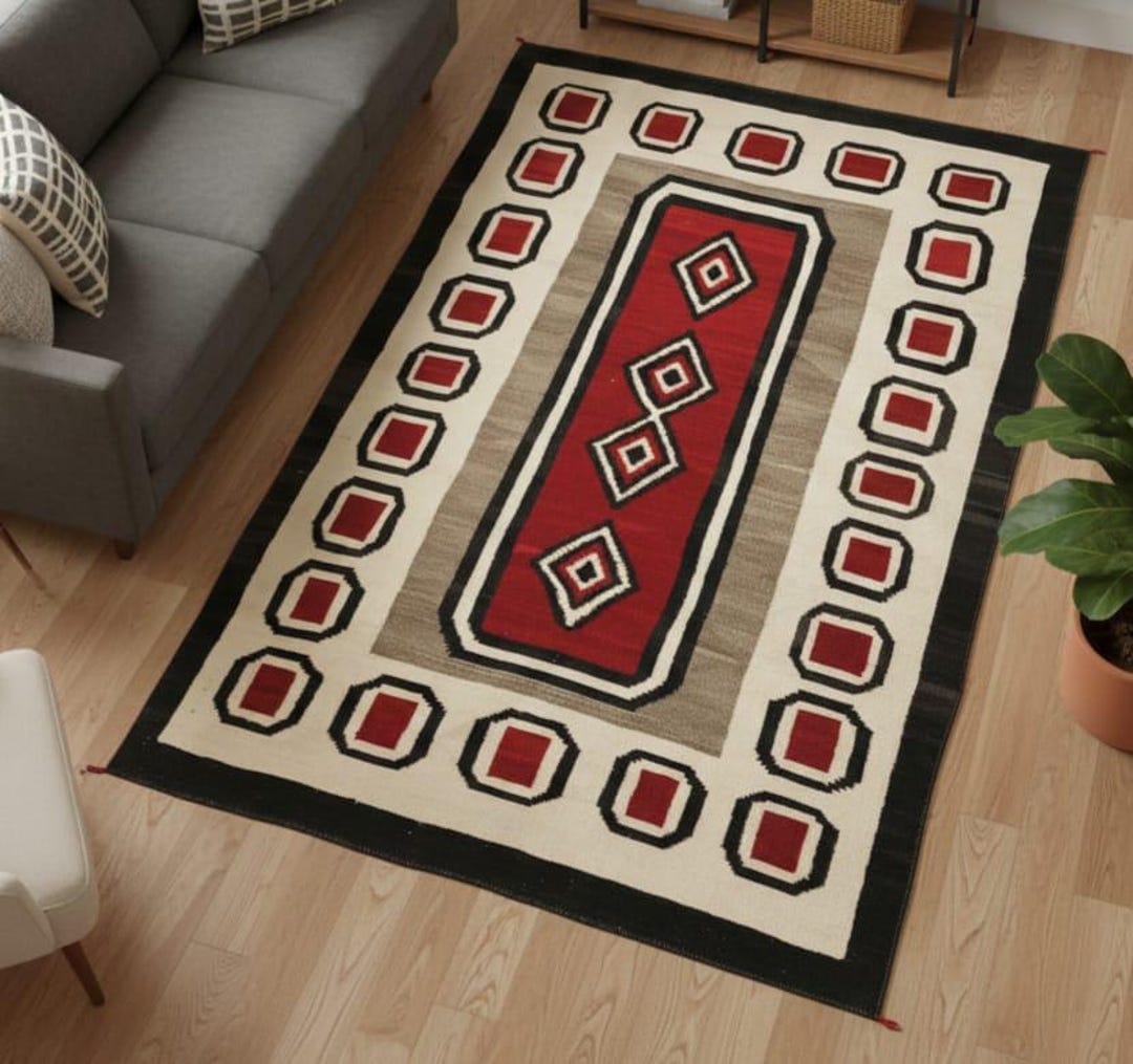 Navajo Rug Large Native American Style Southwest Area Rug Size 8x10 Ft ...