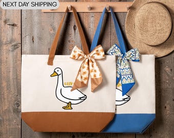Silly Goose Tote Bag, Funny Bird Lover Gift, Cute Animal Gift, Quirky Goose Appreciation, Funny Bird Gift, Silly Goose Gift, Cute Bird Tote