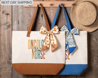 Custom Oncology Nurse Tote Bag, Cancer Care Nursing Gift, Oncology RN Appreciation Present, Infusion Nurse Work Bag, Nursing Grad Gift