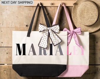 Custom Name Tote Bag, Birthday Gift Tote, Bridesmaid Name Bag, Graduation Gift Tote, Promotion Gift Bag, Teacher Thank You Tote