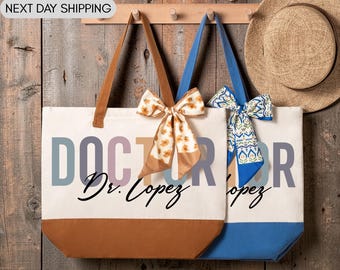 Custom Doctor Tote Bag, MD Graduation Gift, Future Physician Gift, Medical School Graduate, Doctor Appreciation Gift, Physician Student Gift