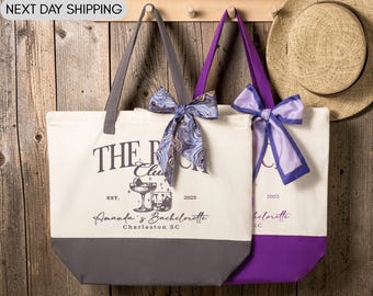 Custom The Bach Club Tote Bag, Personalized Bachelorette Party Canvas Bag, Bride Squad Gift, Bach Weekend Tote