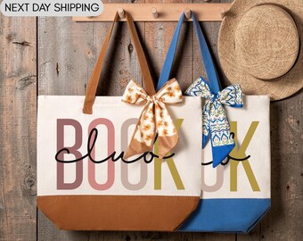 Book Club Tote Bag, Librarian Gift, Bibliophile Reader Tote, Bookish Aesthetics Bag, Dark Academia Library Bag, Book Lover Birthday Present