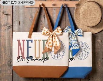 Custom Neuro Surgeon Tote Bag, Neurology Doctor Gift, Neuroscience Graduation Present, Brain Specialist Work Bag, Neurology Resident Gift