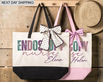 Personalized Endoscopy Nurse Tote Bag, Endoscopy RN Graduation Gift, Endoscopy Clinic Nurse Present, Endoscopy Department RN Tote
